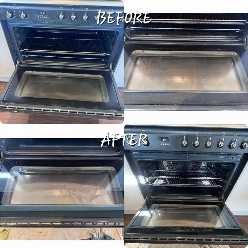 Before and after: Oven and door glass deep clean by SN Cleaning Services, Christchurch