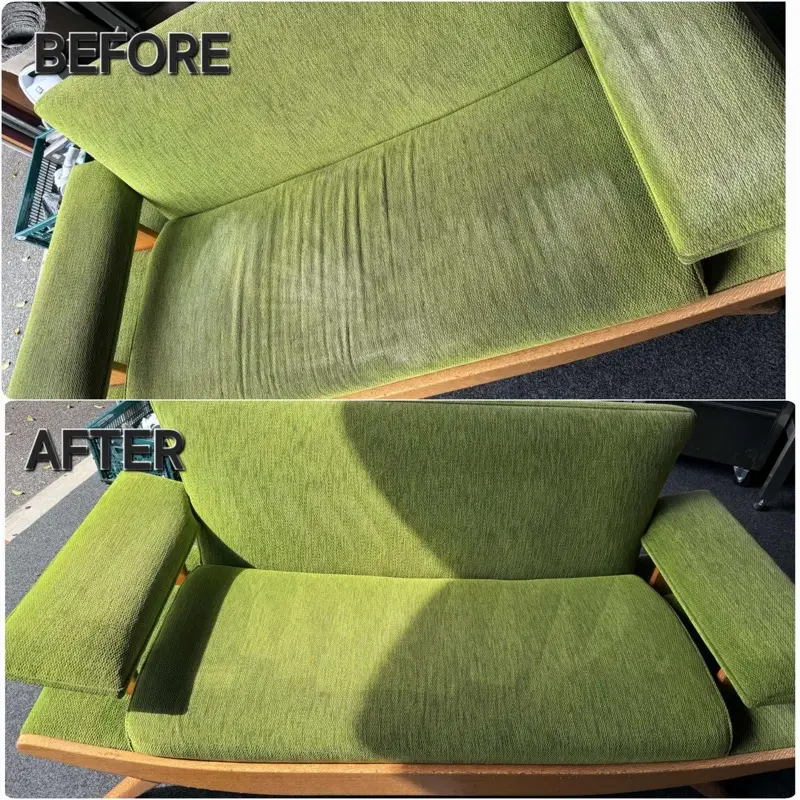 Before and after: Armchair upholstery clean by SN Cleaning Services, Christchurch
