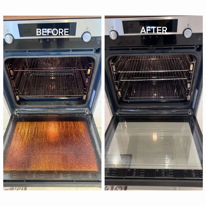 Before and after: Oven deep clean by SN Cleaning Services, Christchurch