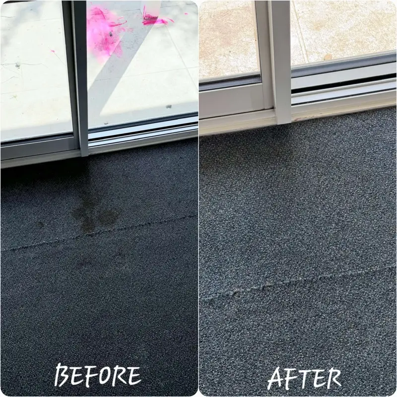 Before and after: Carpet stain removal by the door by SN Cleaning Services, Christchurch