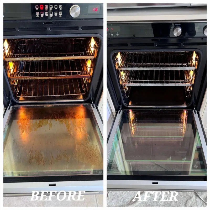 Before and after: Oven deep clean by SN Cleaning Services, Christchurch