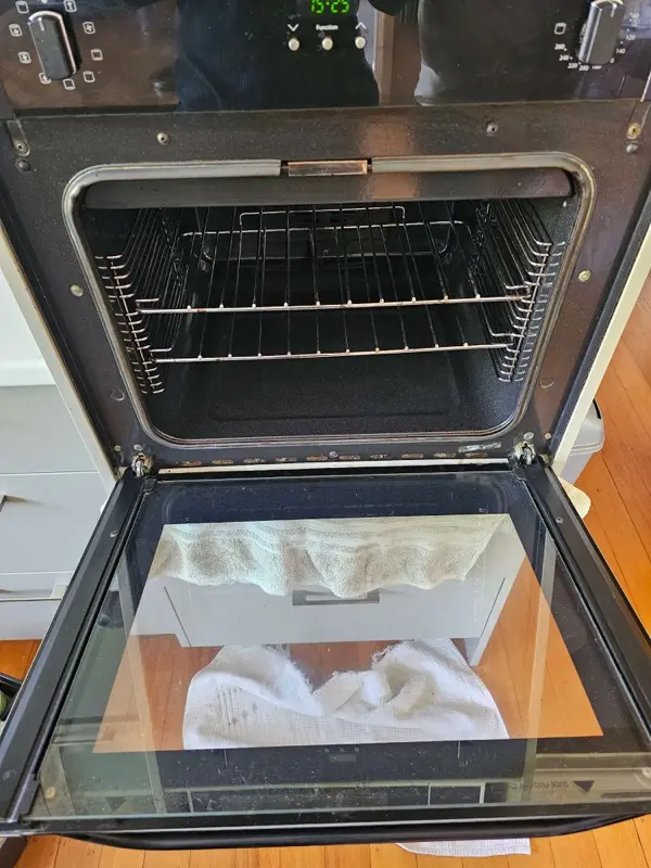 Oven door glass after cleaning by SN Cleaning Services, Christchurch