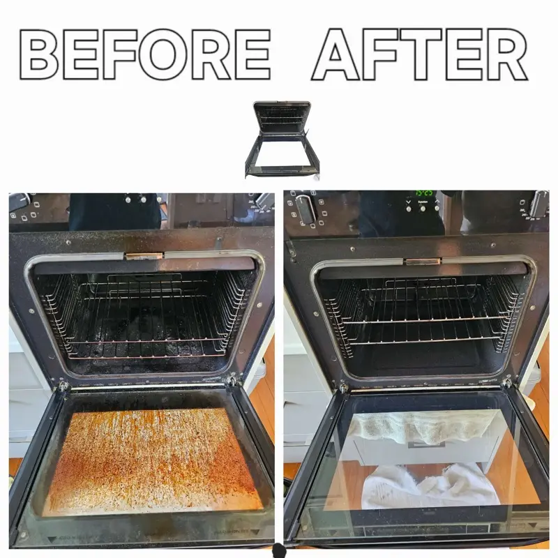 Before and after: Oven deep clean by SN Cleaning Services, Christchurch