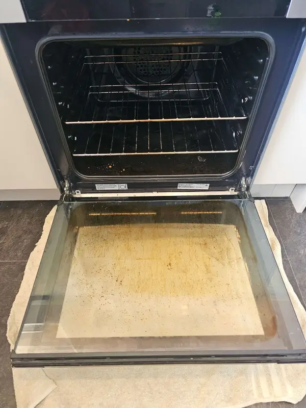 Oven door glass clean by SN Cleaning Services, Christchurch