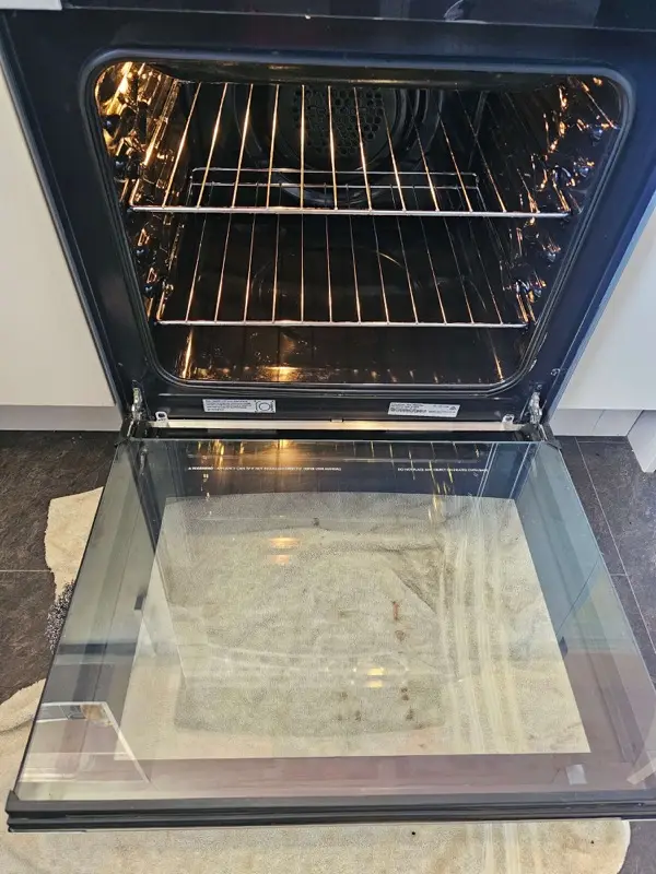 Oven door glass clean by SN Cleaning Services, Christchurch