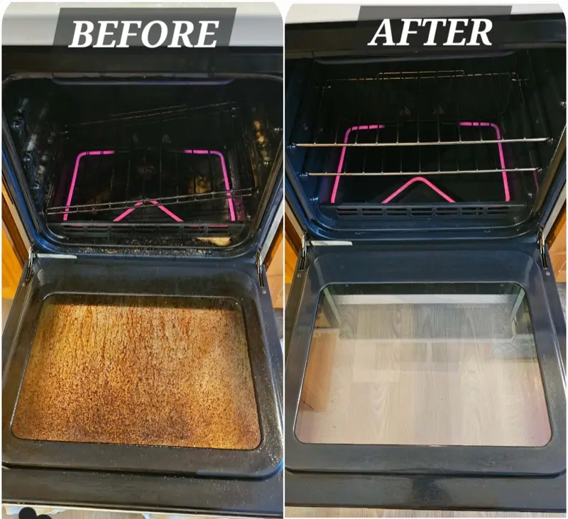 Before and after: Oven deep clean by SN Cleaning Services, Christchurch