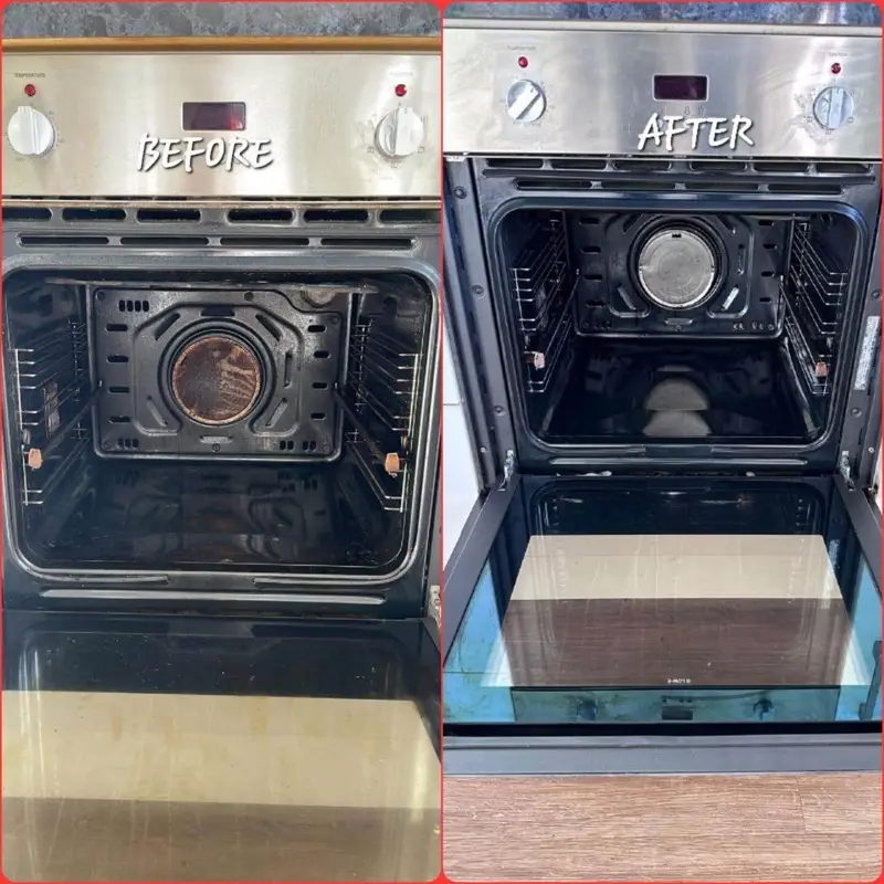 Before and after: Wall oven deep clean by SN Cleaning Services, Christchurch