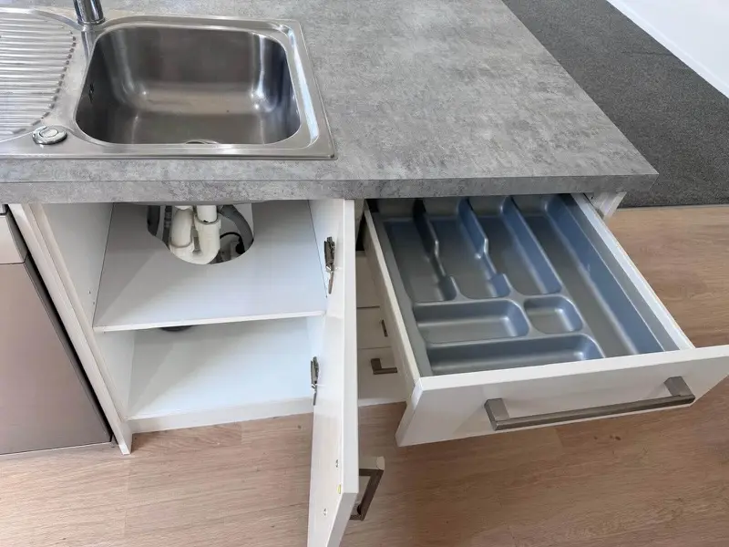 Move-out clean: under-sink cupboard and drawers by SN Cleaning Services, Christchurch